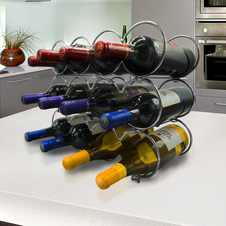 Silver wall discount mounted wine rack